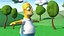 Cartoon Character Homer Simpson T-Pose