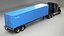 3D Generic Semi Truck with ISO Shipping Container Trailer