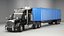 3D Generic Semi Truck with ISO Shipping Container Trailer