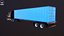 3D Generic Semi Truck with ISO Shipping Container Trailer