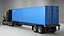 3D Generic Semi Truck with ISO Shipping Container Trailer