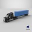 3D Generic Semi Truck with ISO Shipping Container Trailer