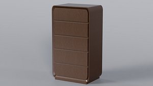 Low Poly vertical 5 drawer chest highboy style 3D Model StemCell UV 4K PBR Textures