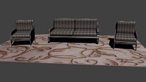 couch chairs carpet 3d 3ds