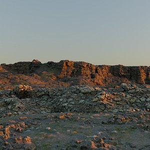 3D 4-Piece Rocky Terrain Set for 3D Environment model