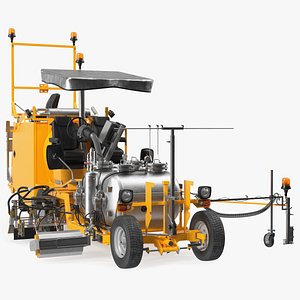 Road Line Marking Machine Rigged 3D model