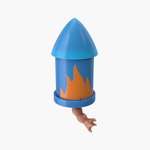 3D Rocket Cartoon Style model