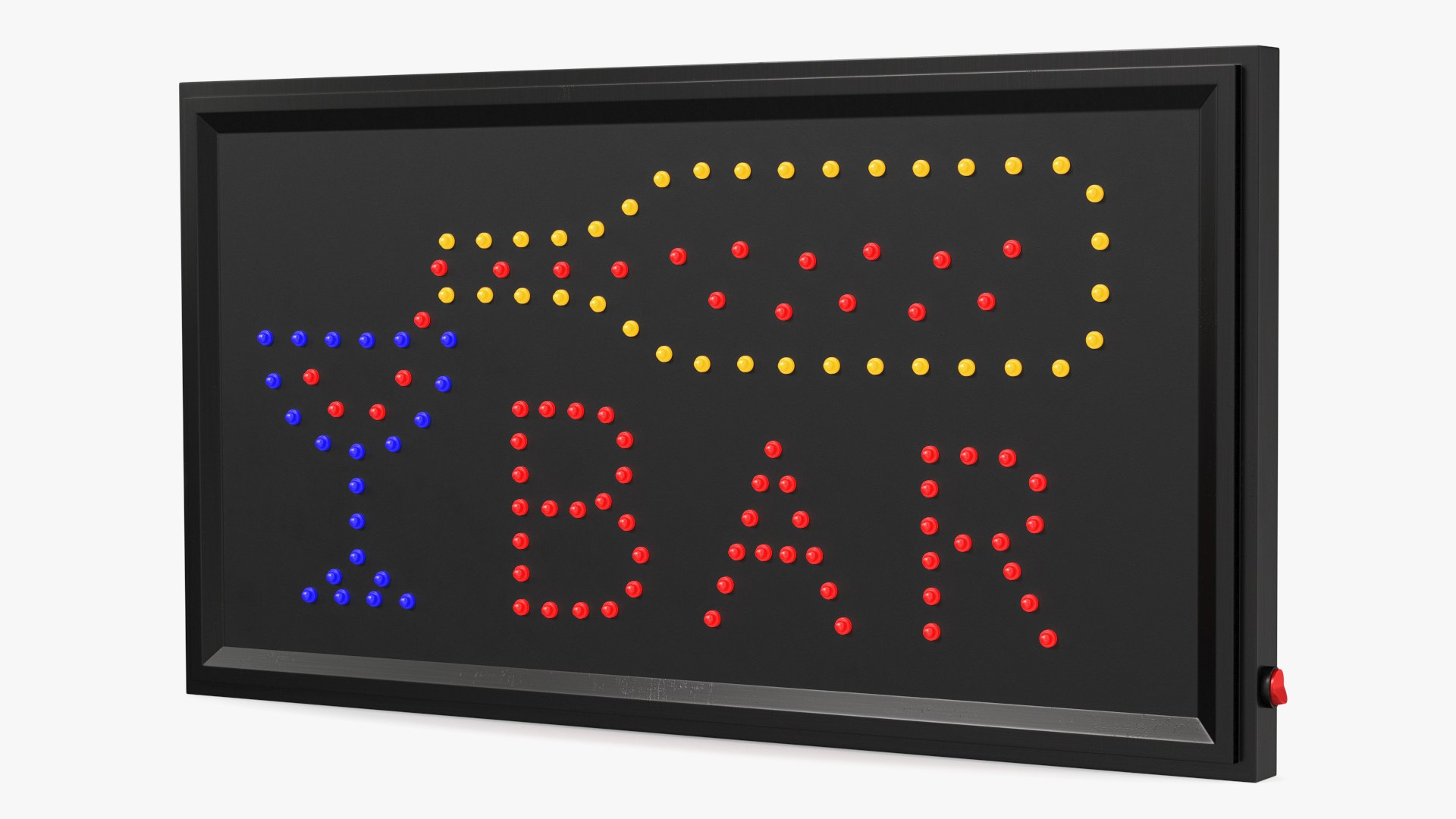 Bar Neon LED Light ON Business Sign 3D model preview