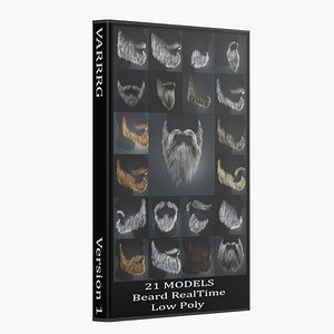 3D Beard RealTime Collection Version 1 Low Poly model