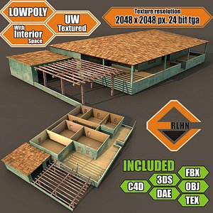 Lowpoly building with interior MBB20