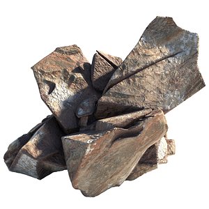 Red stone rock 3D model