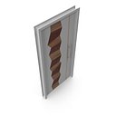 Modern Design White Metal Steel Door with Wooden Details