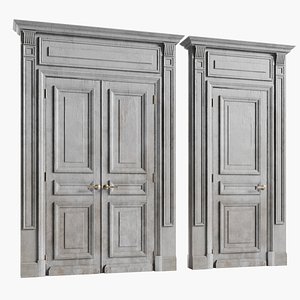 Old classic wooden Grey door