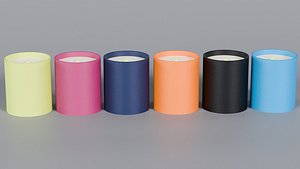 6 Jar colorful Candles 3D Model StemCell UV 4K PBR Textures