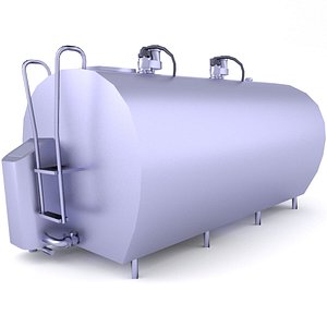 Stainless Steel Milk Tank Low Poly 3 3D