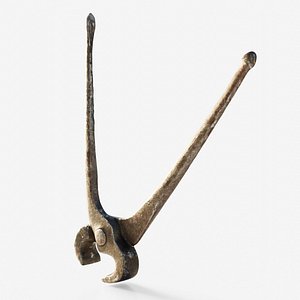 Scanned blacksmith metal tongs