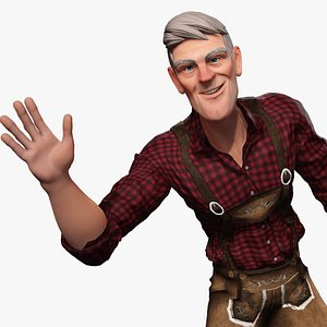Confident Character Lumberjack Stylized Forester Realism Low-poly 3D model