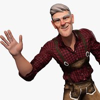 Confident Character Lumberjack Stylized Forester Realism Low-poly 3D model