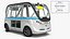 Driverless Public Transport Shuttle White Rigged