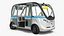 Driverless Public Transport Shuttle White Rigged