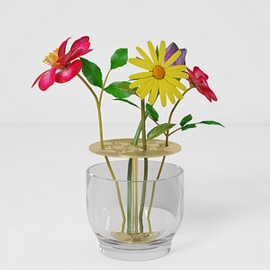 3D ikebana vase flowers