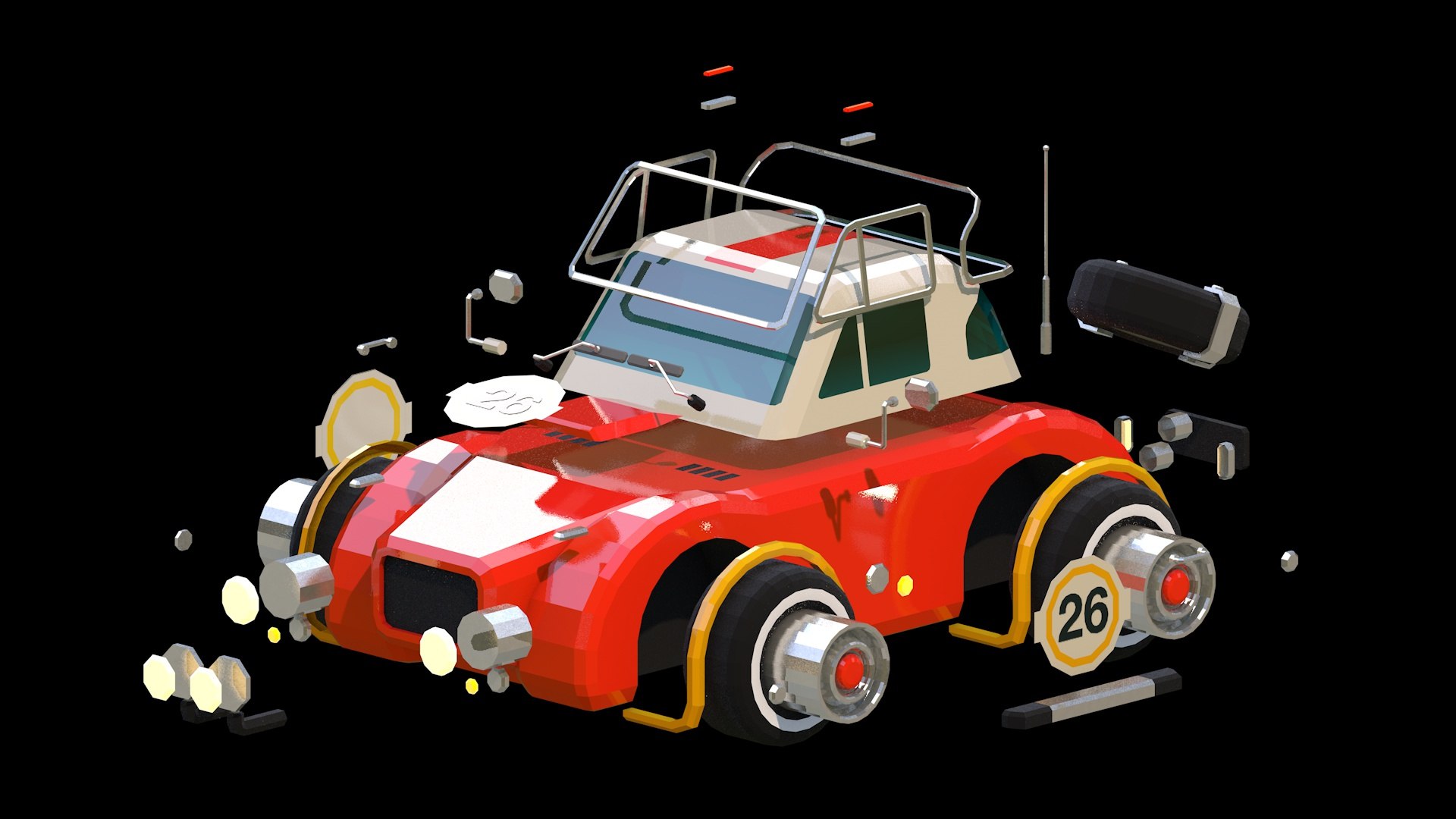 3D Race Car - Red - TurboSquid 2131659