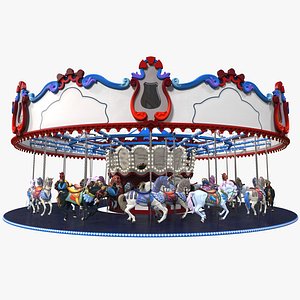 3D park carousel horses