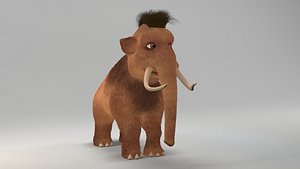 cartoon young mammoth