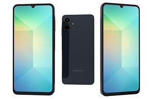 3D Samsung Galaxy A06 Blue Black Low Poly