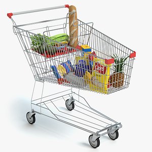 Shopping Cart With Food