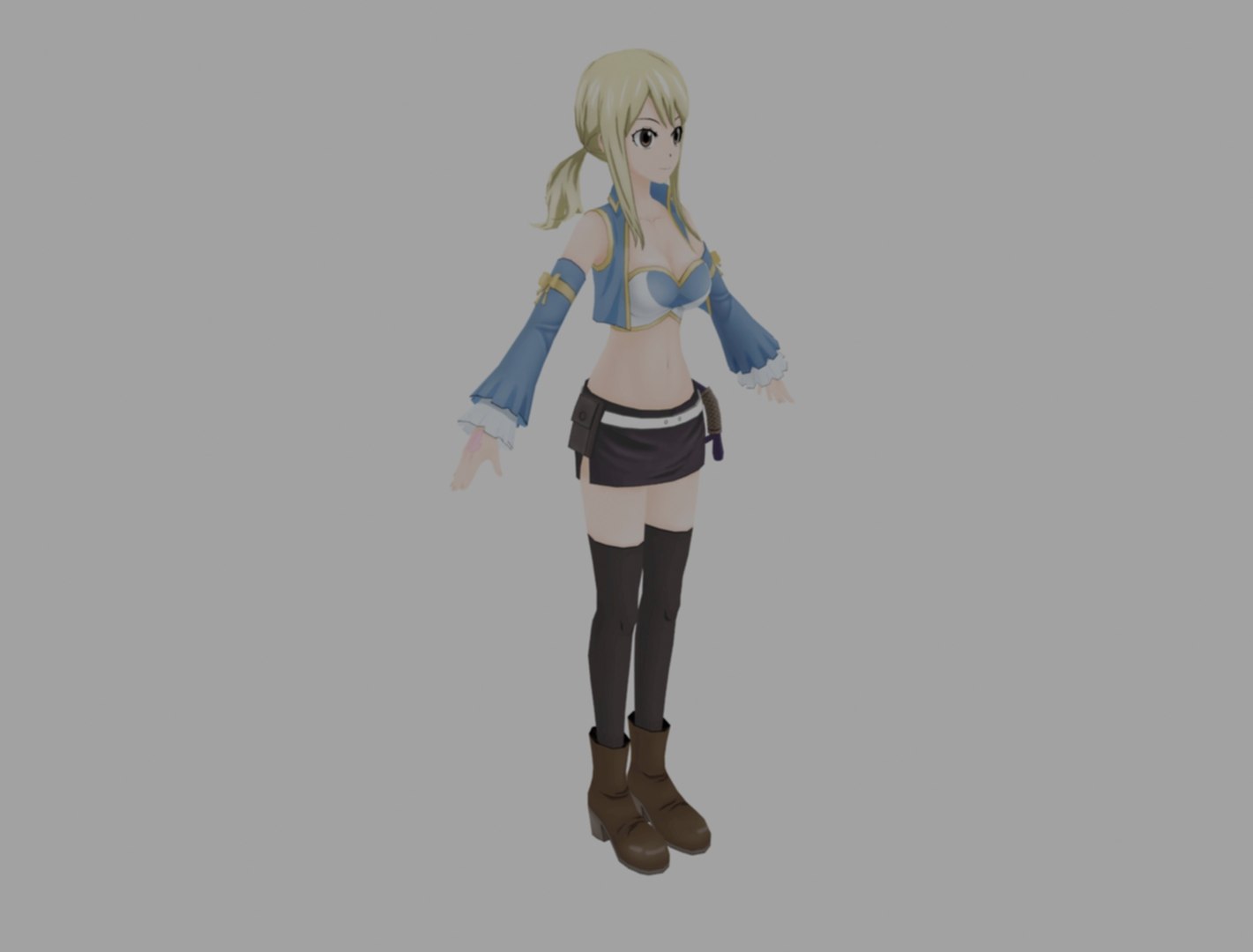 fairy tail character - lucy high poly low poly model | 3D Print Model