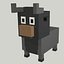 Niedriger Polybulle, Voxel Art Bull