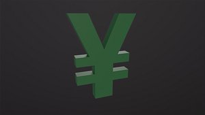 3D Yen Symbol
