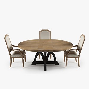 3d corsica dining table upholstered model