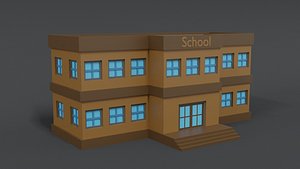 Low Poly Cartoon School