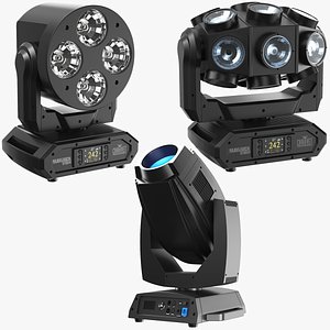 3D Detailed Three Stage Fog Lights model