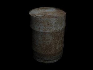free barrel rusted 3d model