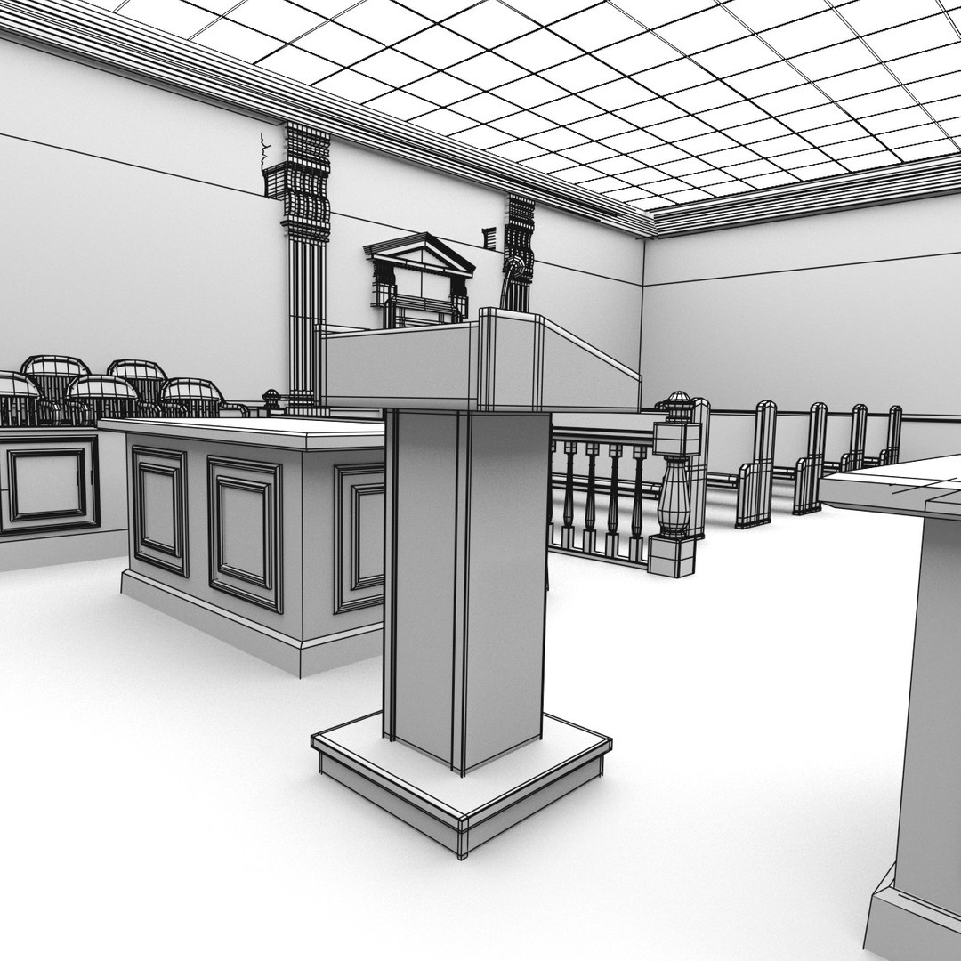 3d Court Room Courtroom Model