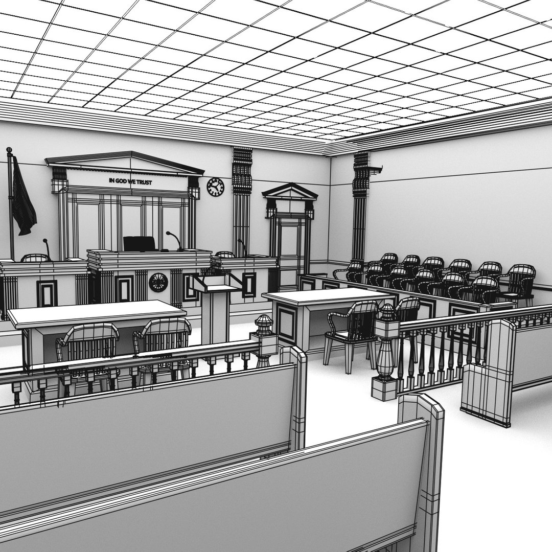 3d Court Room Courtroom Model