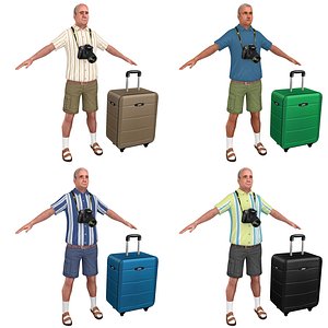 pack tourist man 3D
