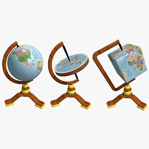 3D model Globe - Globus Cubus Flatus
