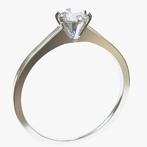 3D diamond solitaire ring