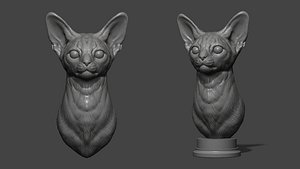 Abyssinian cat bust