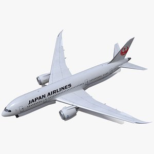 3D Boeing 787 Dreamliner Japan Airlines Rigged for Maya model