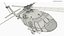 3D Twin Turbine Military Helicopter with Side Doors Brown Used Rigged model