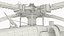 3D Twin Turbine Military Helicopter with Side Doors Brown Used Rigged model