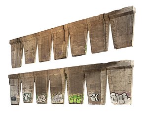 3D model Concrete bridge supports