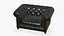 Leather Chesterfield Single Black 3D
