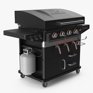 3D Blackstone Air Fryer Gas Grill with Propane Tank Black