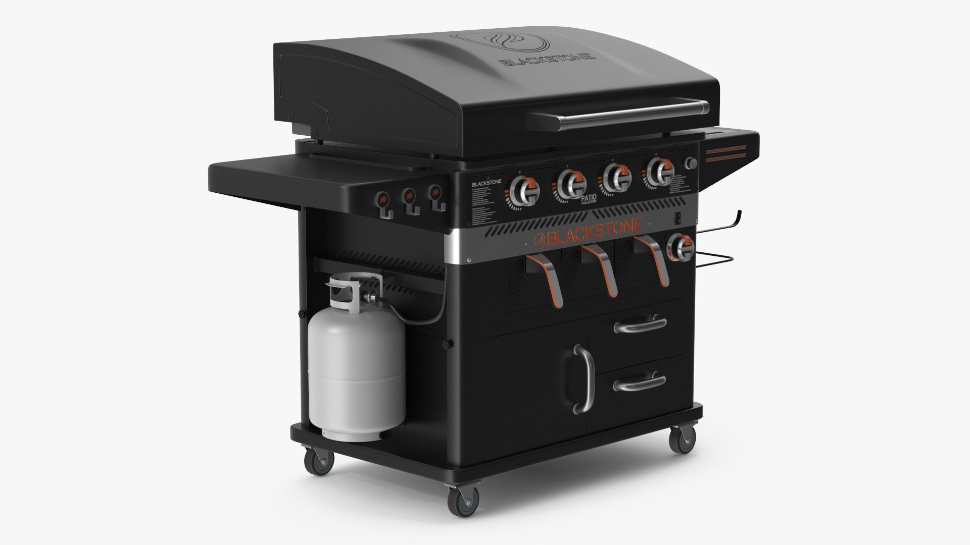 Blackstone Air Fryer Gas Grill with Propane Tank Black 3D model preview